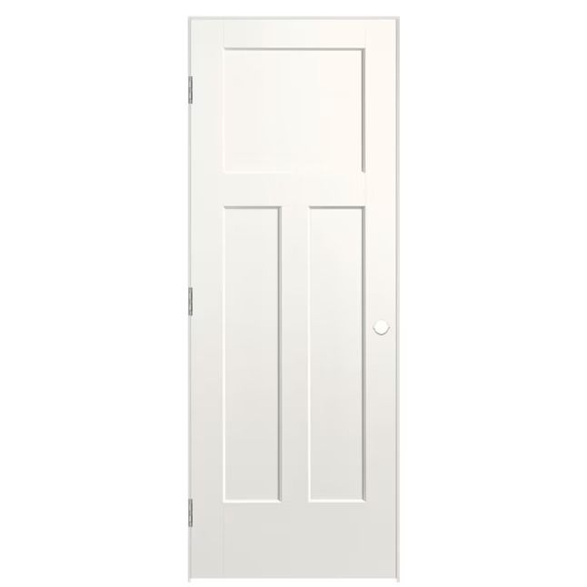 Masonite 30-in x 80-in Solid Core 3-panel Craftsman Right Hand Smooth Molded Composite Flat Jamb Single Prehung Interior Door in the Prehung Interior Doors department at Lowes.com 3 Panel Doors Interior, 3 Panel Interior Doors, 3 Panel Doors, Panel Doors Interior, Craftsman Door, Prehung Interior Doors, Victorian Door, Prehung Doors, Contemporary Doors