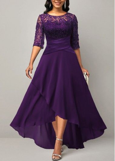 Color:Purple;Size:S;Size:M;Size:L;Size:XL;Size:XXL;Color:Purple;Package Contents:1 X Dress;Occasion:Other;Style:Tribal; Embroidery Patchwork, Irregular Dress, Plus Size Party Dresses, Dress Sleeve Styles, Formal Party Dress, Half Sleeve Dresses, Lace Patchwork, Dresses Elegant, Patchwork Dress