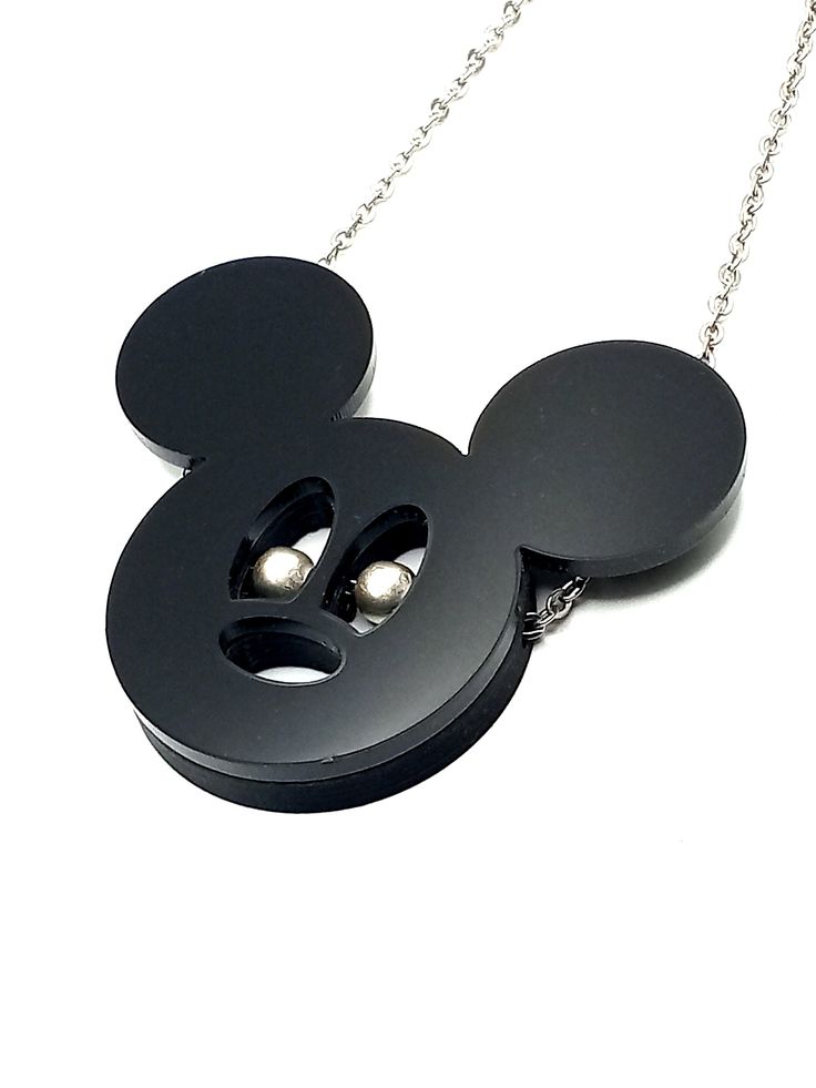 Mickey Mouse necklace in black plexiglass Black Plastic Jewelry Gift, Playful Black Jewelry For Gifts, Playful Black Jewelry For Gift, Playful Black Adjustable Jewelry, Mouse Necklace, Mickey Mouse Necklace, Pendant Necklaces, Necklace Etsy, Necklaces