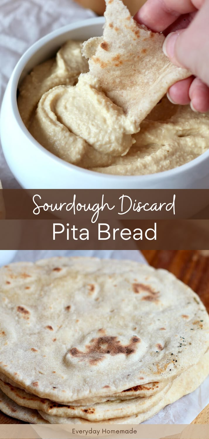 homemade sourdough dip with pita bread is an easy appetizer for any party