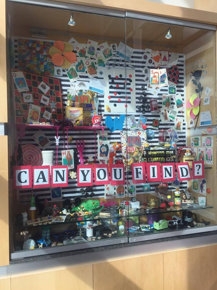 a display case filled with lots of toys and magnets