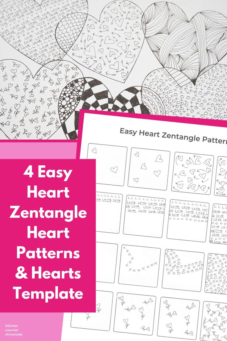 four easy heart printable patterns and templates for valentine's day or any other activity