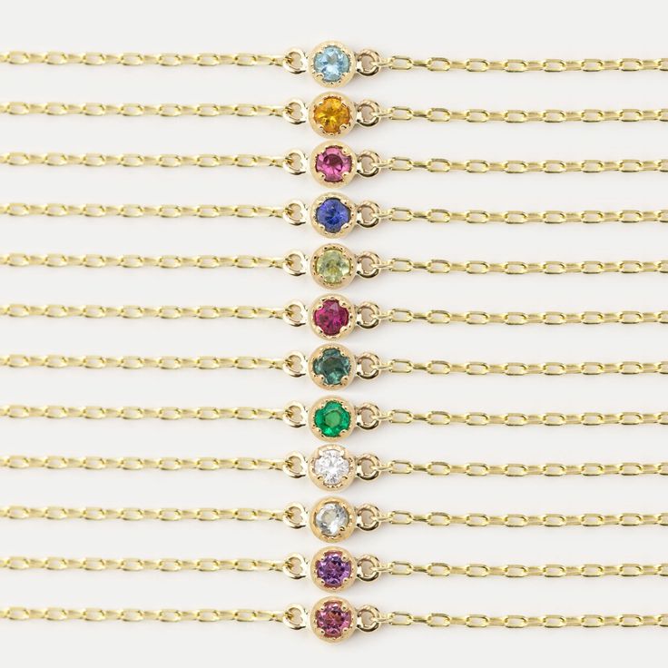 Genuine 2mm gemstone Solid 14k gold diamond cut chain can be worn at 6" or 7" Spring ring clasp closure Ethically sourced solid 14k gold and gemstones Packaged in a recyclable kraft jewelry box Elegant Round Birthstone Necklace With Cable Chain, 14k Gold Diamond Bracelet With Birthstone, 14k Gold Round Diamond Bracelet With Birthstone, Dainty Yellow Gold Birthstone Gemstones, Everyday Diamond Cut Bracelet, White Gold Cable Chain Bracelets, 14k Gold Gemstone Bracelets For May Birthstone, Elegant Birthstone Necklace With Adjustable Chain In Sterling Silver, Elegant Sterling Silver Birthstone Necklace With Adjustable Chain