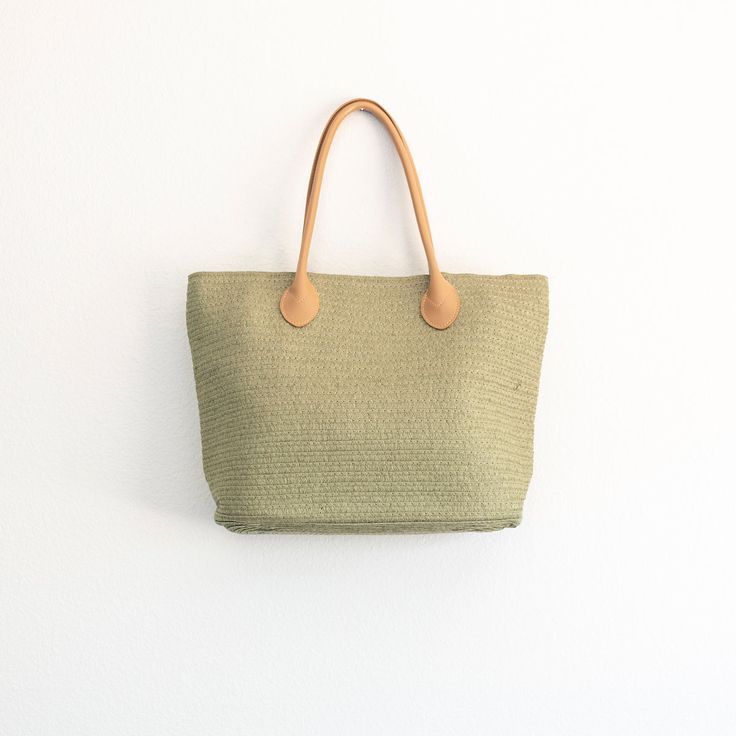 Elena Handbags Elegant Straw Woven Summer Tote Eco-friendly Woven Beige Straw Bag, Khaki Tote Straw Bag For Daily Use, Neutral Straw Bags With Braided Handles, Chic Green Straw Bag For Travel, Everyday Khaki Straw Bag For Summer, Summer Everyday Khaki Straw Bag, Casual Khaki Straw Bag For Everyday Use, Eco-friendly Natural Straw Bag, Rectangular Khaki Straw Bag For Vacation