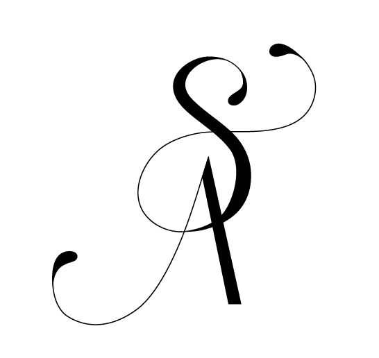 the letter s in black and white