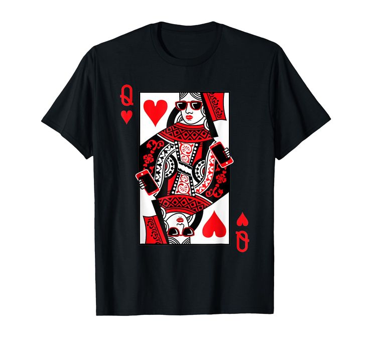 PRICES MAY VARY. Do you like Poker or any other card game? Are you looking for a birthday gift or Christmas Gift for someone who loves playing card games? Then this is perfect for you This Queen of Hearts design is also a great gift for your girlfriend or wife on Valentine's Day to show your love and affection for her. Lightweight, Classic fit, Double-needle sleeve and bottom hem Black Queen Of Hearts, Cool Deck Of Cards, Cards Playing, Casino Poker, Group Costumes, Easy Halloween Costumes, T Shirt Costumes, Heart Shirt, Gifts For Your Girlfriend