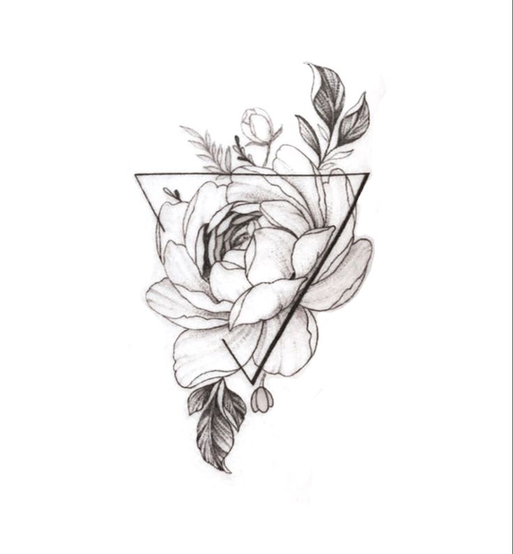 a rose and triangle tattoo design