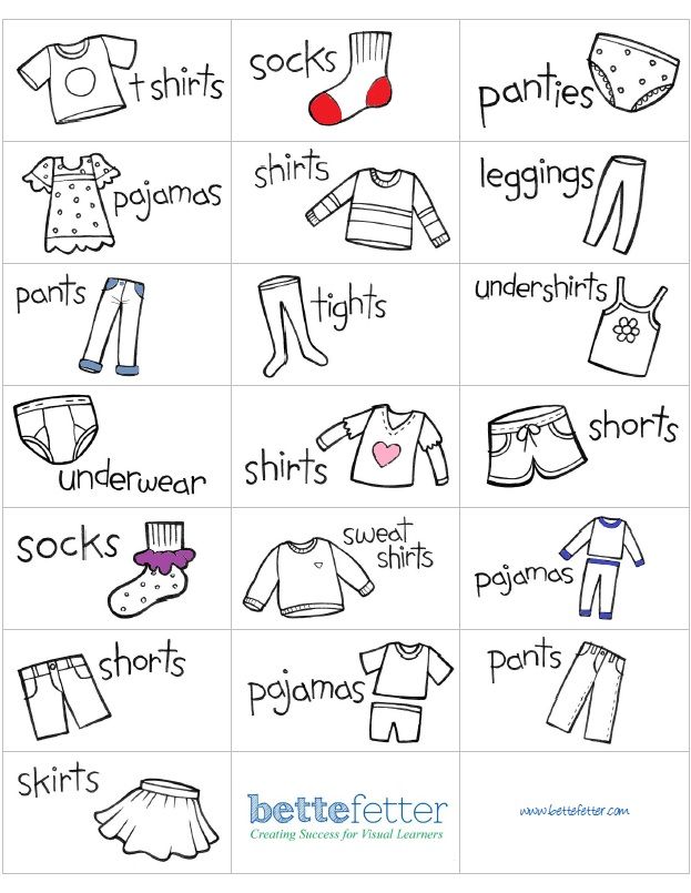 clothes worksheet for kids to learn how to wear them