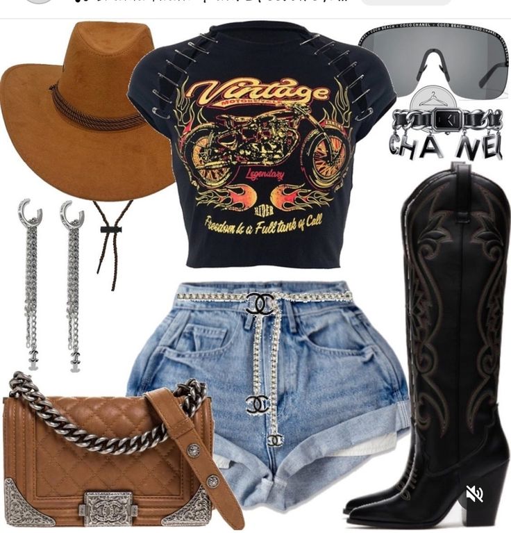 Baddie Rodeo Outfits, Tanner Adell Outfits, Rodeo Outfit Black Women, 2 Piece Denim Outfit, Out The Country Outfits Black Women, Nashville Trip Outfit, Boujee Cowgirl Outfits, Black Rodeo Outfit, Alt Cowgirl Outfits