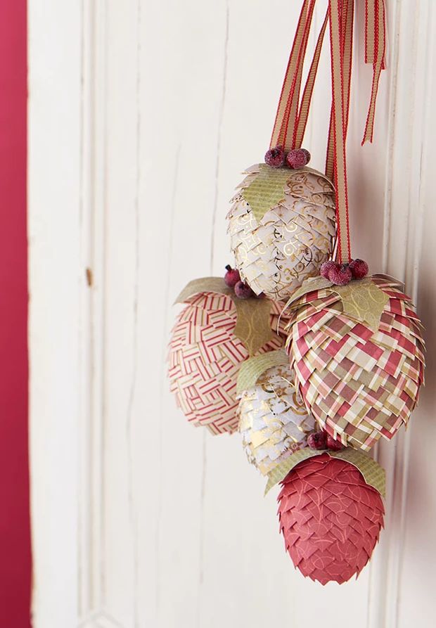 some ornaments hanging from the side of a door