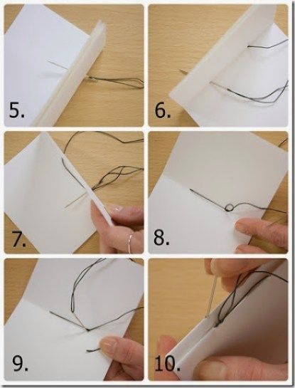 step by step instructions on how to make an origami heart with string and paper