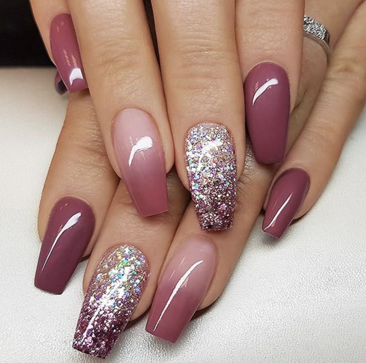 Unghie Sfumate, Wine Nails, Nails 2018, Simple Fall Nails, Fall Nail Art Designs, Nail Art Ombre, Ballerina Nails, Gradient Nails, Fall Nail Art