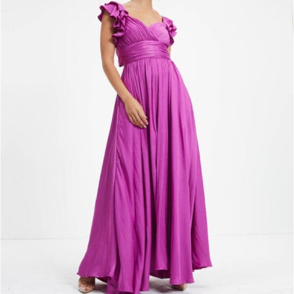 Brand New Fuchsia/Purple Color Dress. Perfect For A Wedding Guest. Open Back That Ties Makes It Very Flattering. Bought Off Of Vici Collection Online Boutique And They Accidentally Sent Me 2. One Being Sold Is Still In The Bag It Was Sent In With Tags. Chic Purple Maxi Dress For Prom, Purple Summer Wedding Evening Dress, Chic Purple Evening Dress For Spring, Spring Purple Formal Evening Dress, Purple Maxi Evening Dress For Bridesmaid, Purple Ruffled Evening Dress For Wedding, Purple Summer Maxi Dress For Prom, Spring Purple Maxi Dress For Bridesmaids, Elegant Purple Summer Evening Dress