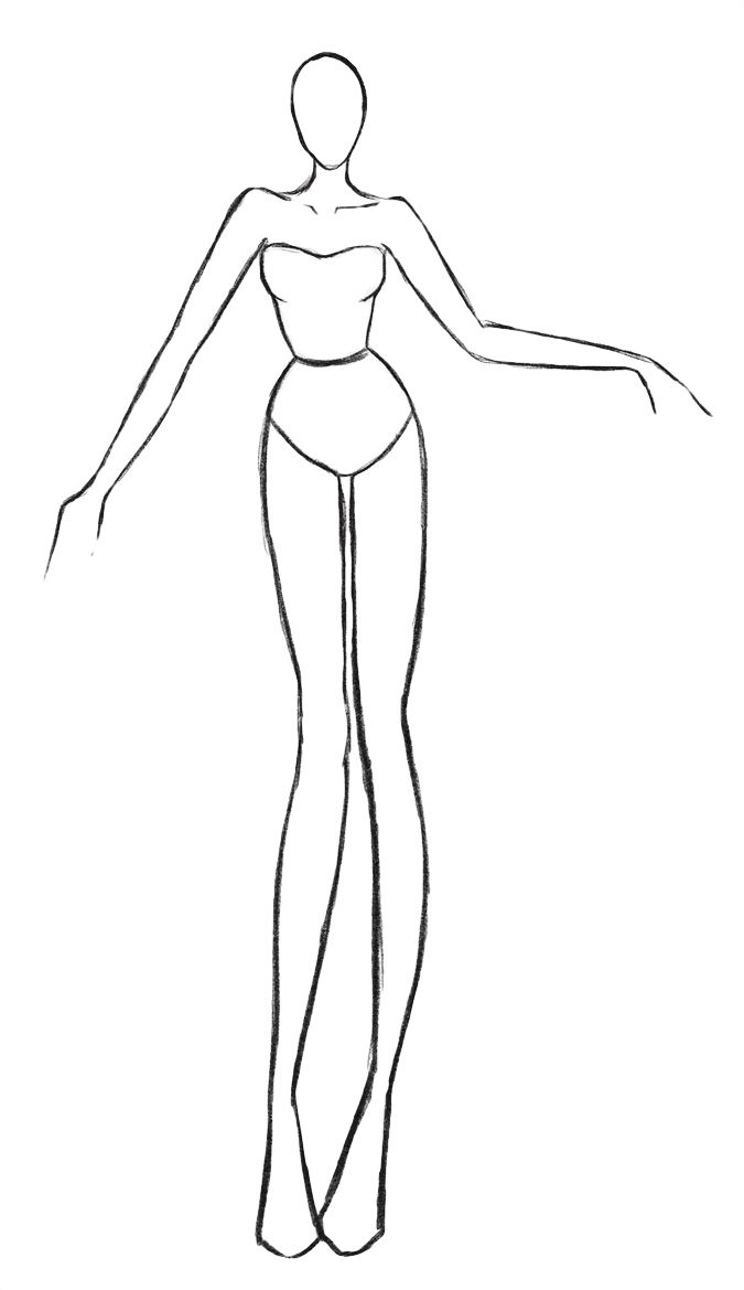 a drawing of a woman's body with her arms outstretched