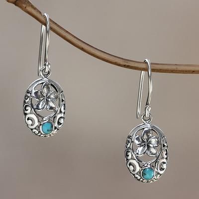 Sterling silver flower earrings, 'Bali Bouquet' - Artisan Crafted Turquoise Flower Earrings Turquoise Flower Earrings, Earrings Bali, Sterling Silver Flower Earrings, Silver Flower Earrings, Rescue Animals, Turquoise Flowers, Sterling Silver Flowers, Artisan Craft, Silver Flowers