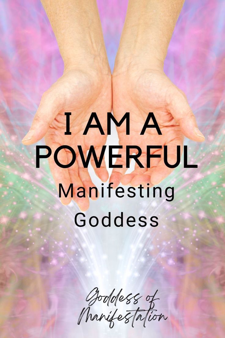 i am a powerful manfesting godess book cover with two hands reaching out to each other