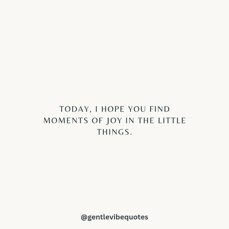 a quote that says today, i hope you find moments of joy in the little things