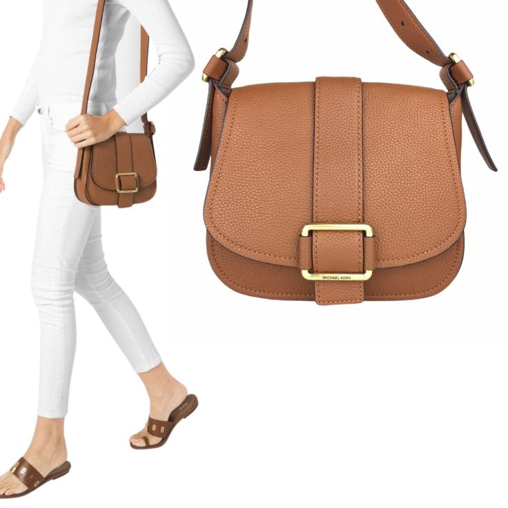 New With Tags Saddle Tan Leather Magnetic Button Closure Clean Lined Interior Gold-Tone Hardware Removable Adjustable Shoulder Straps Exterior Wall Pocket W/Button Closure Interior Zip And Wall Pockets Light Scratch On Hardware As Pictured Spring / Summer / Fall / Winter Approx. Measurements Height: 9.5" Length: 10" From Center Width: 3" Shoulder Strap Drop: 22" Michael Kors Bedford, Pink Crossbody Bag, Michael Kors Crossbody Bag, Straw Tote Bag, Convertible Bags, Brown Purses, Michael Kors Crossbody, Black Leather Crossbody Bag, Leather Handbags Crossbody