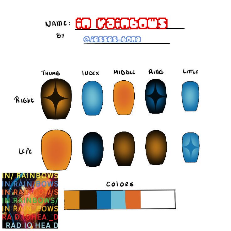 Radiohead Nails, Album Cover Nails, Album Nails, In Rainbows, Band Nails, Cute Simple Nails, Summery Nails, Minimal Nails, Pretty Gel Nails