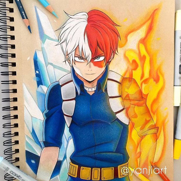 My Hero Academia Drawing Todoroki, Shotodoroki Drawing, My Hero Drawings, Todoroki Drawing Sketch, Anime Sketch Colored, Todoroki Painting, Drawing Todoroki, My Hero Academia Drawing, Todoroki Drawing