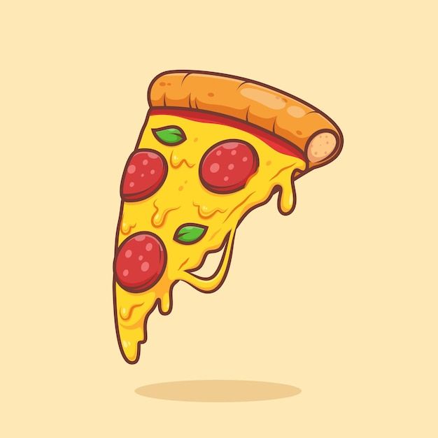 a slice of pizza with pepperoni and cheese on it is flying in the air