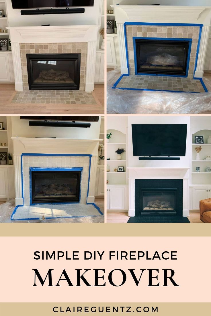 fireplace makeover with simple diy fire place and mantels for the mantle