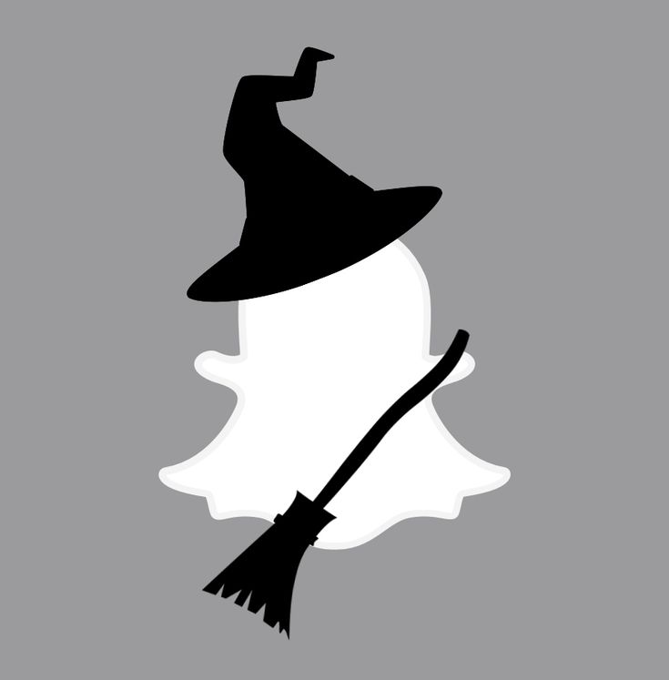 a black and white silhouette of a witch's hat on top of a broom