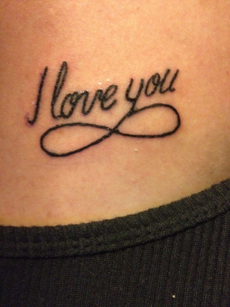 i love you tattoo on the stomach