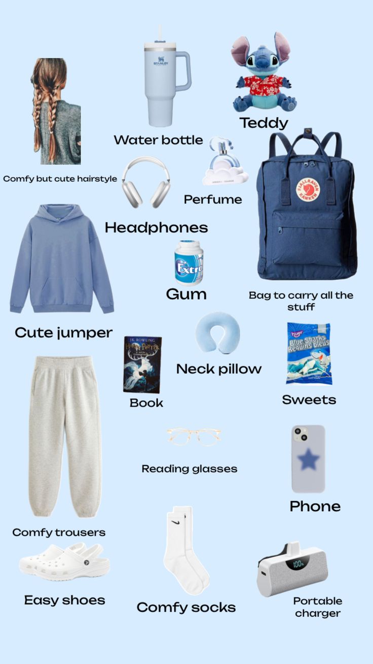 #what to pack for airport #cute # essentials Outfits For Road Trips, Cute Essentials, Trip Essentials Packing Lists, What To Pack For Vacation, Road Trip Bag, Road Trip Kit, Preppy Travel, Road Trip Outfit, Travel Packing Checklist