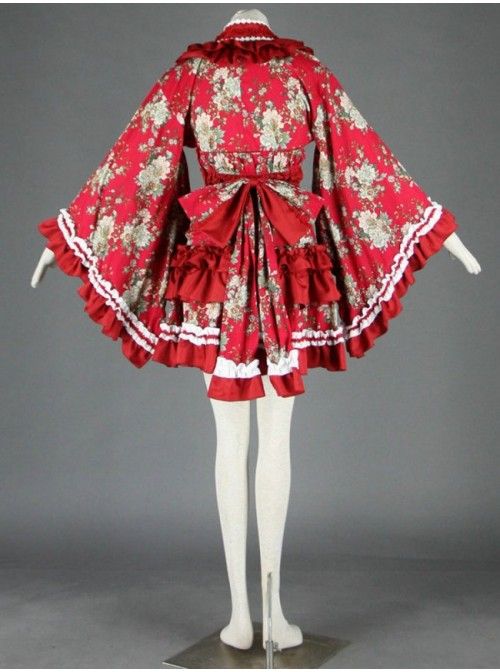 Red Beautiful Long Sleeves Cotton Sweet Lolita Dress Sweet Lolita, Fashion Costume, Kimono Dress, Steampunk Fashion, Harajuku Fashion, Lolita Dress, Gothic Lolita, Lolita Fashion, Types Of Fashion Styles