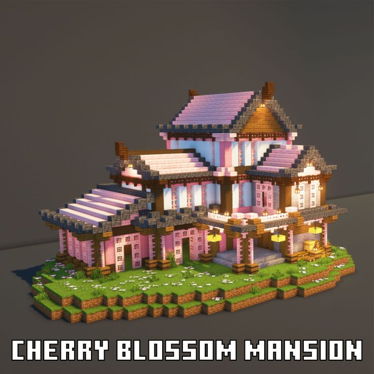 an image of a house made out of legos with the words cherry blossom mansion on it