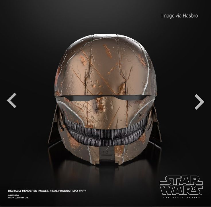 a star wars helmet is shown on the screen