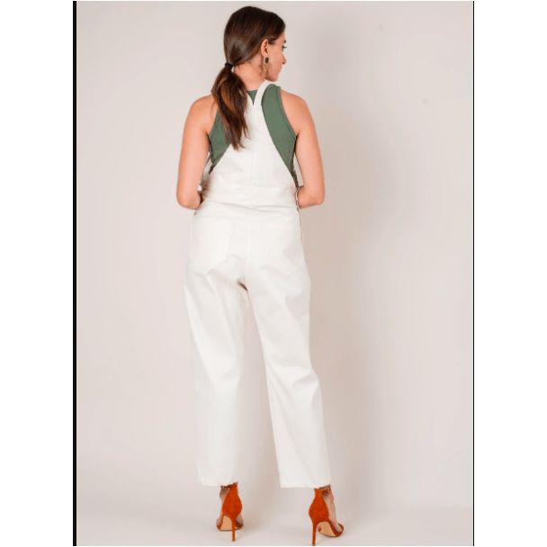 These sustainable, super comfortable overalls made from a lightweight cotton fabric are perfect for all seasons! With a spacious front pocket, two back pockets and two side pockets, all your essentials will be close at hand. Adjustable straps make the right fit easy, and let you stylize each knot. Style with a crop top or t-shirt and sneakers for a casual on-the-go look or dress up for evening with our applique or ribbed tops, heels, and jewelry from our collection. Available in cream (and rosem Comfortable Overalls, Cotton Overalls, Ribbed Top, Boutique Jewelry, Zero Waste, All Seasons, Front Pocket, Knot, Adjustable Straps