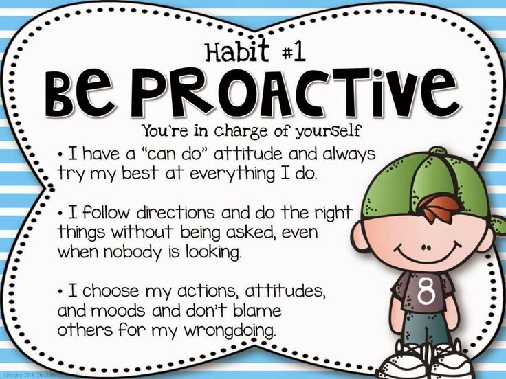 a poster with the words be proactive and an image of a boy wearing a hat