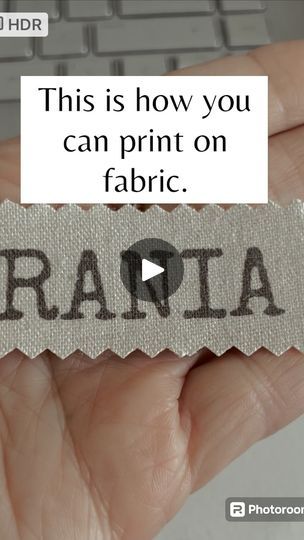 a person holding a piece of fabric with the words, this is how you can print on fabric