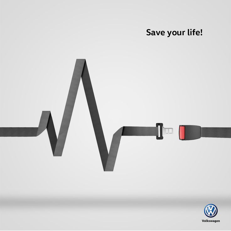 the volkswagen print ad features an image of a car's seat belt