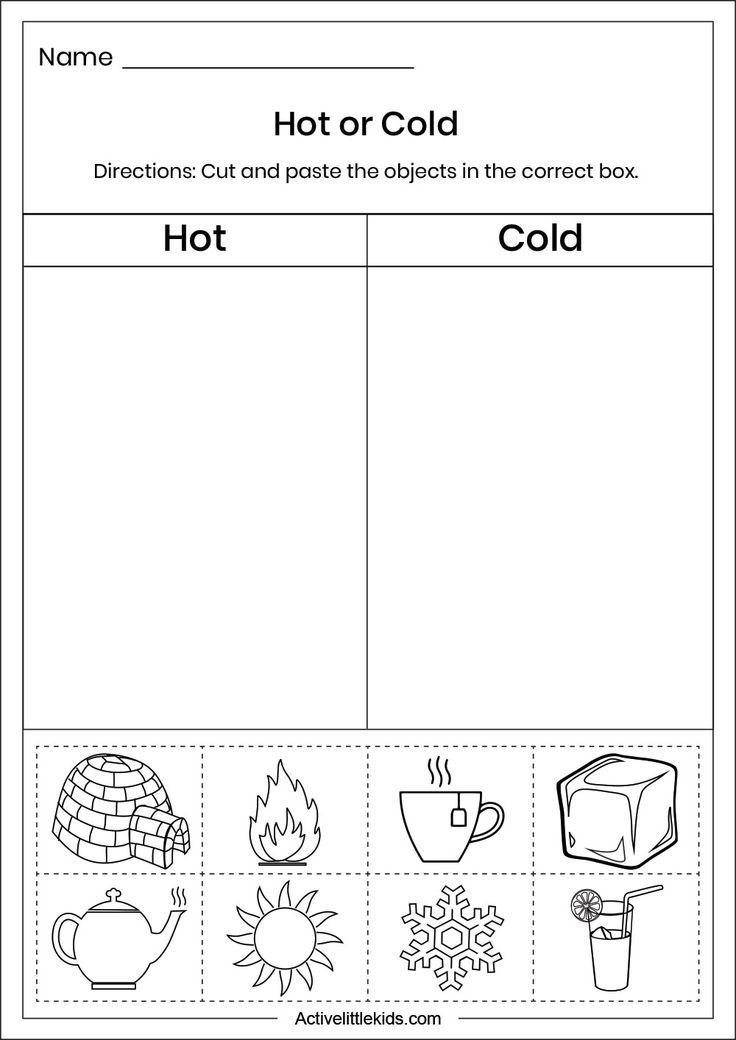 the hot or cold worksheet with pictures to help students learn how to write and draw