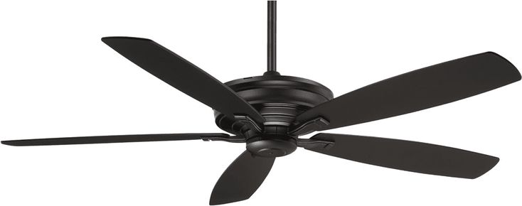 a black ceiling fan with four blades