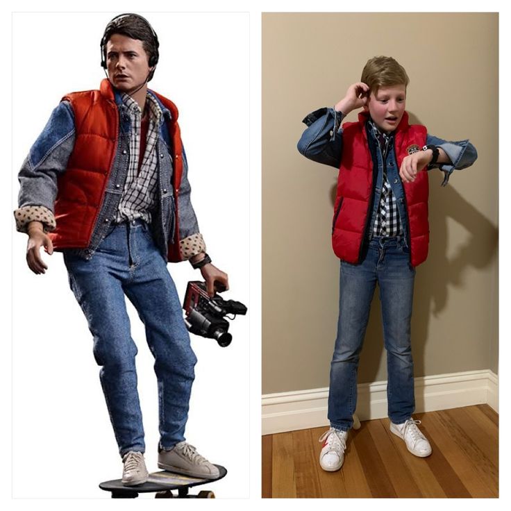 two pictures of the same person on a skateboard and one is wearing a vest