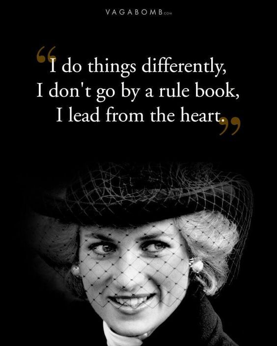 a woman wearing a hat and veil with a quote on it that says i do things differently, i don't go by a rules book, i lead from the heart