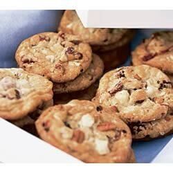 chocolate chip cookies in a white box