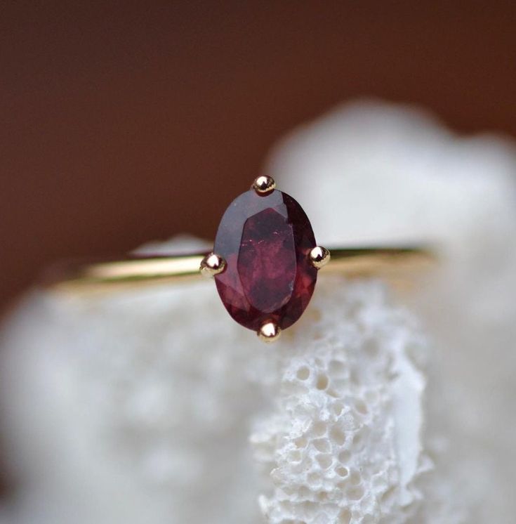 Red Garnet Ring / Red Garnet Engagement Ring in 14k Gold / Oval Cut Natural Red Garnet Ring / January Birthstone / Promise Ring Gemstone - Natural Red Garnet Metal - 925 solid sterling silver rhodium plated / 14k Solid Gold  Size - All sizes are available please choose accordingly The benefit of rhodium plating - Since rhodium is more durable than any other metal, it will protect anything it is plated over. Rhodium plating allows the jewelry piece to be less susceptible to corrosion and damage, Oval Garnet Engagement Ring, Red Garnet Engagement Ring, Engagement Rings Red, Garnet Wedding Rings, Birthstone Promise Rings, Dainty Accessories, Etsy Engagement Rings, Engagement Ring Silver, Strapless Wedding Dresses