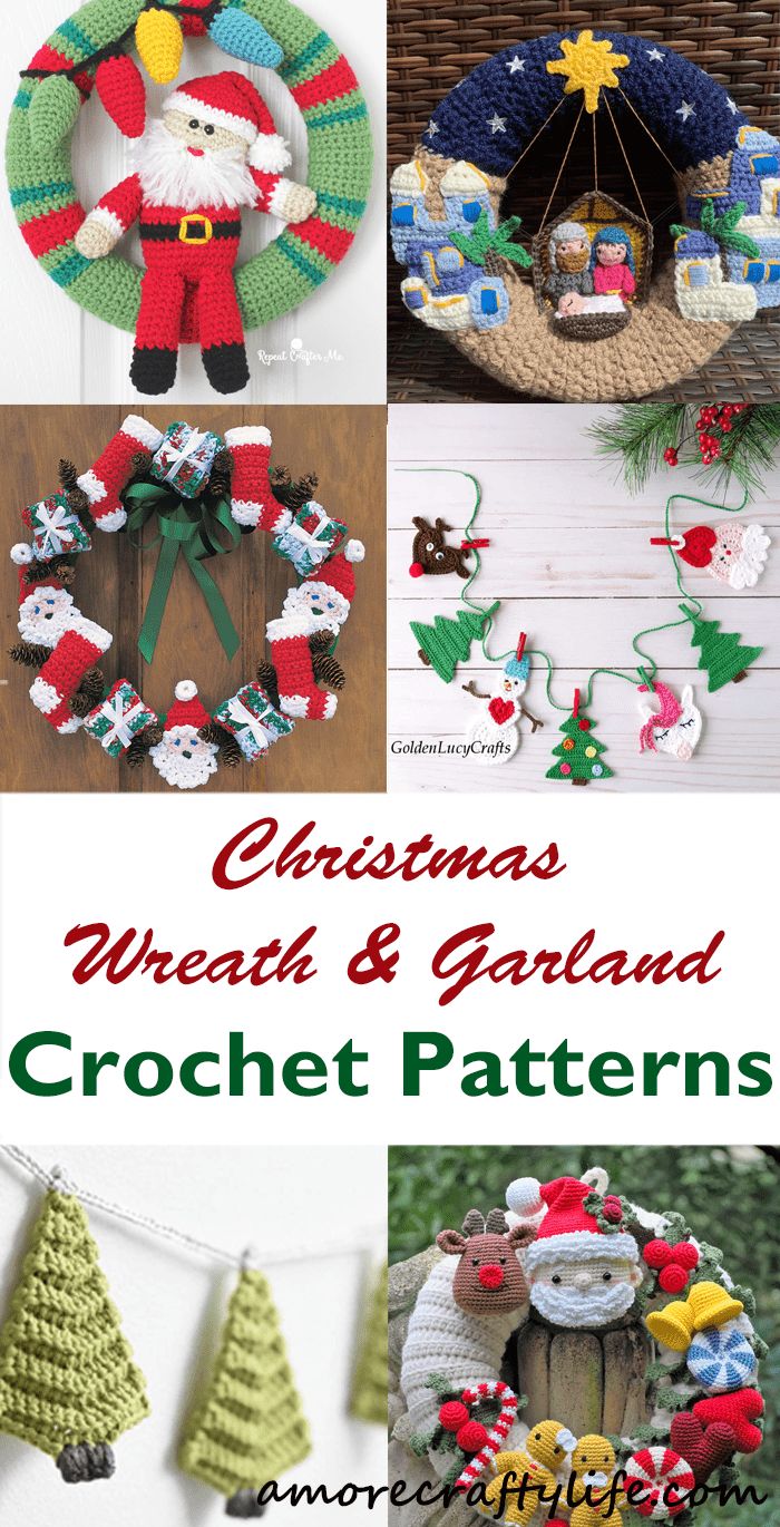 christmas wreath and garland crochet patterns