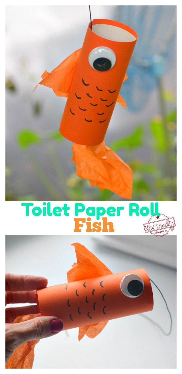 toilet paper roll fish craft for kids to make