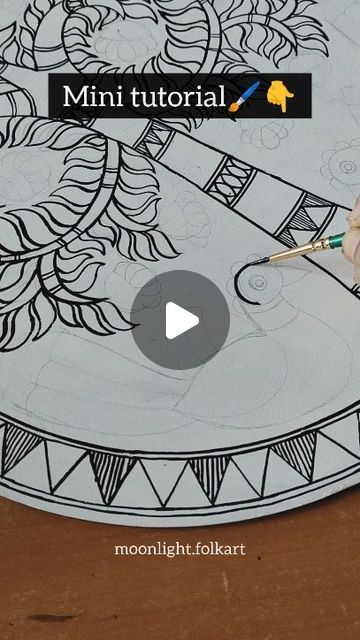 Madhubani painting home decor.  Learn to paint. DM for classes Mithila Painting, Folk Illustration, Indian Patterns, Madhubani Art, Painting Home Decor, Drawing Process, Bird Motif, Indian Folk Art, Madhubani Painting