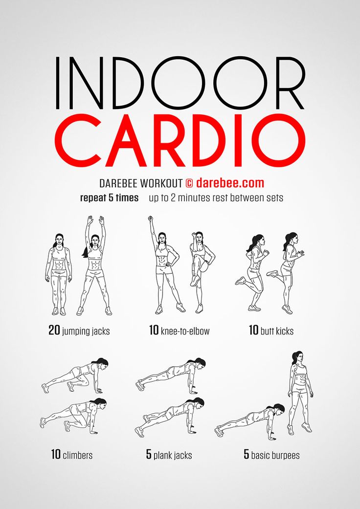 an instruction manual for indoor cardio, with instructions to do it in the gym