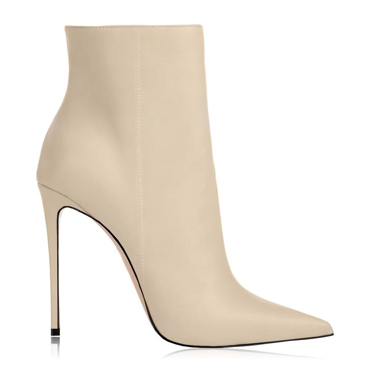 Identità Stivaletti SEKI PELLE CREMA Beige High Heel Evening Boots, Beige High Heel Boots For Evening, Beige Pointed Toe Heeled Boots For Evening, Elegant Cream High Ankle Heeled Boots, Cream High Heel Boots For Formal Occasions, Elegant Cream High Heeled Boots, Elegant Cream High Heel Boots, Elegant High Heel Cream Boots, Cream High Heel Elegant Boots