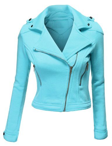 Fleece Moto Jacket, Cropped Moto Jacket, Blue Leather Jacket, Hood Jacket, Leopard Print Jacket, Leather Jacket Style, Cute Jackets, Zip Up Jacket, Leather Jackets Women