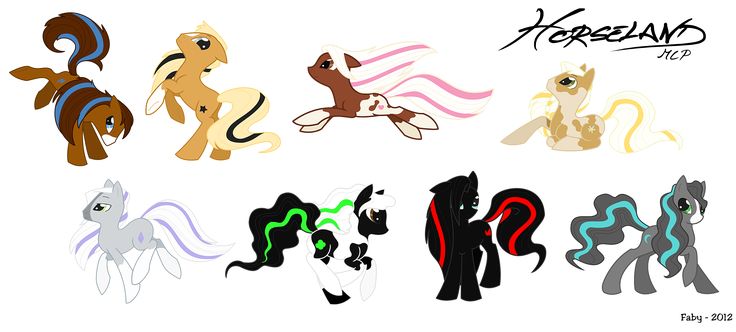 some very cute little ponys with different colors