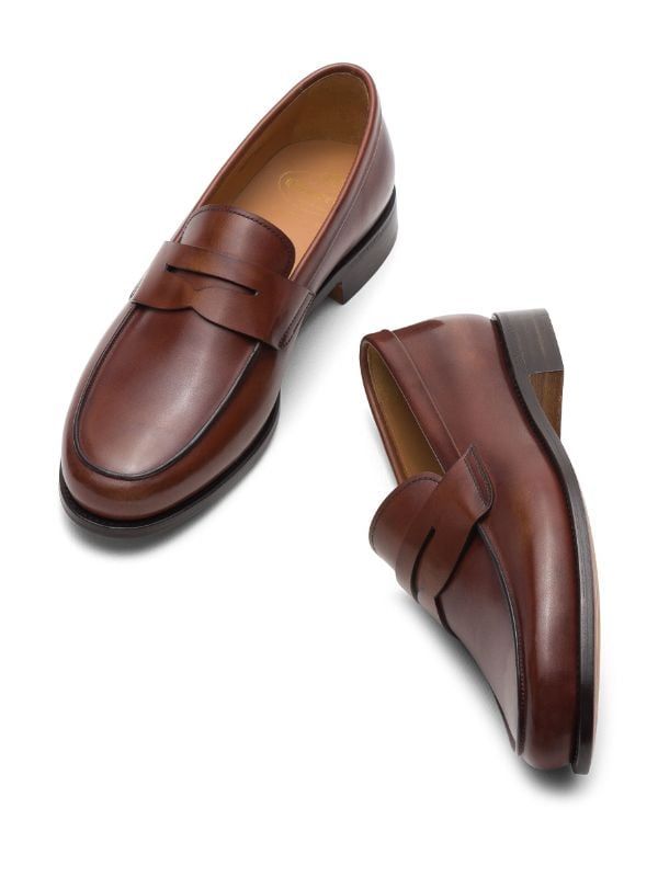 Church's Milford Leather Penny Loafers - Farfetch Jonathan D, Church Shoes, Church's Shoes, Loafers Brown, Brown Highlights, Penny Loafer, Men Fashion Casual Outfits, Penny Loafers, Leather Slip Ons